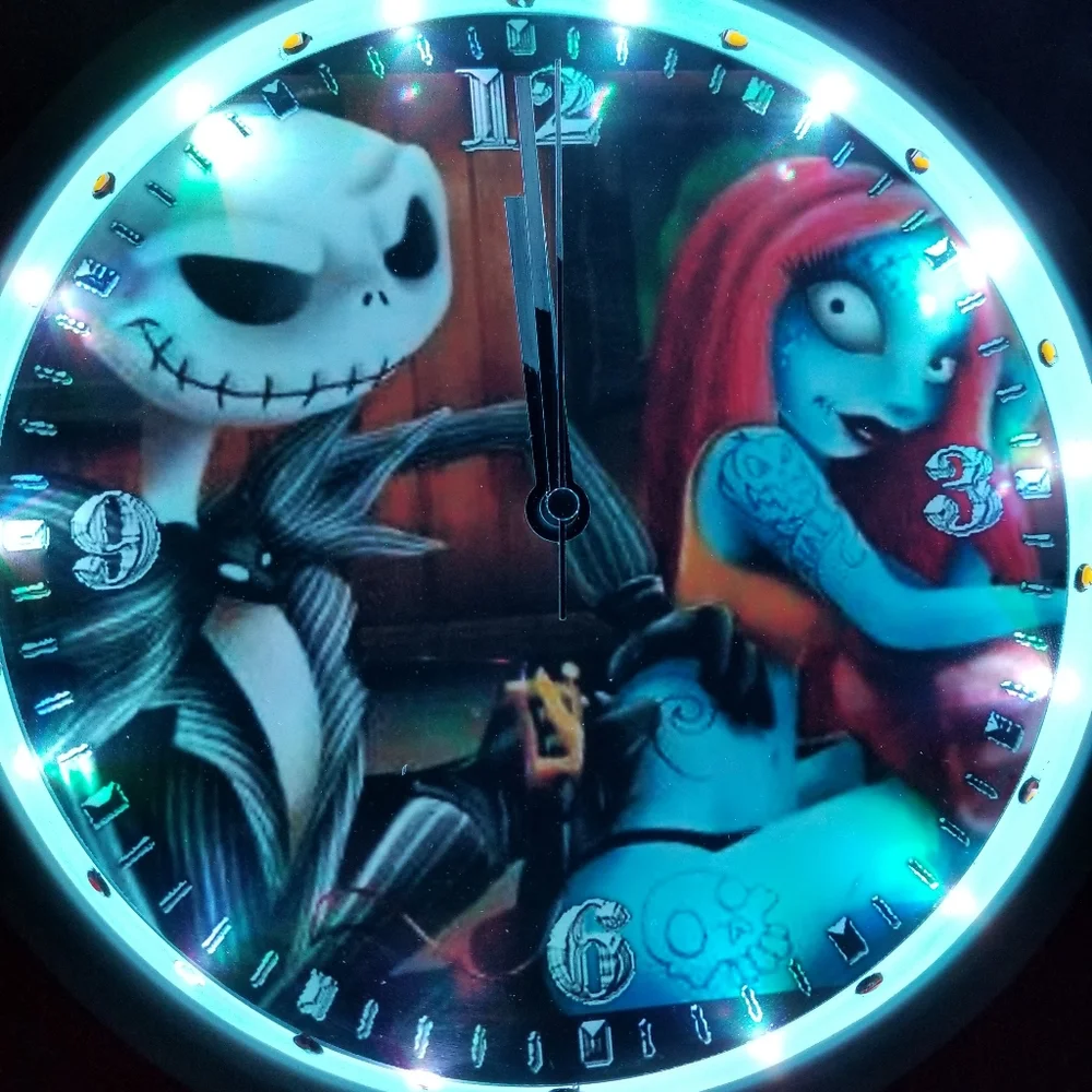 Jack n jill tattoo led lights clock